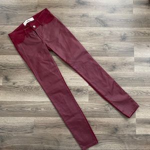 Burgundy skinny jeans